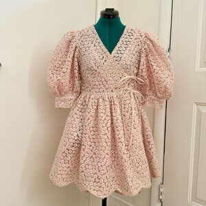 Dream Sister Jane Pink Petalled Wrap Mini Dress